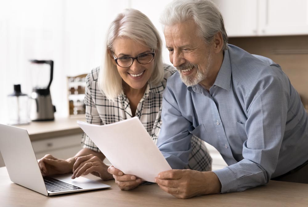 Couple reviewing an Insurance Policy